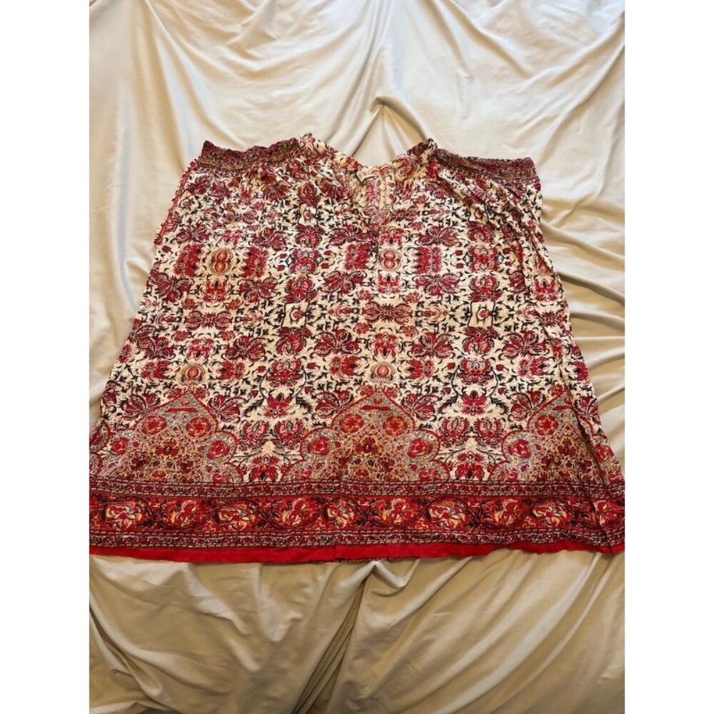 Lucky brand 3X sleeveless paisley top